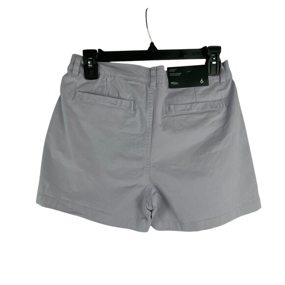 Silver Jeans Co. Womens Classic Fit Mid-Rise Shorts Sz 6 Light Gray Cotton Blend - Picture 5 of 7